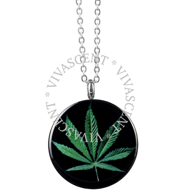 Ароматичний кулон емалевий з ланцюжком Cannabis фото